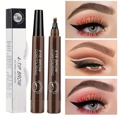 manasona 4 Points Eyebrow Pen Long Lasting Liquid Brow Pencil Natural Microblade