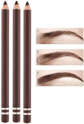 Yuency Combo of 3 Eyebrow Pencil with Brush Smudge proof Eyebrow Definer Pencil