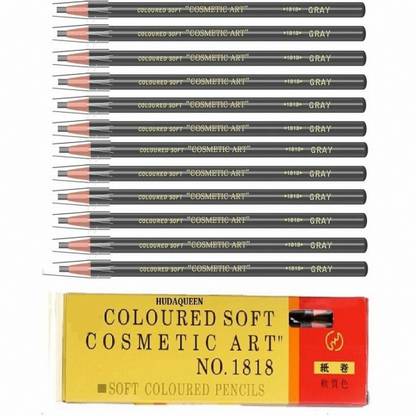 HUDAQUEEN Microblading Effect Eyebrow Pencil Set 12 Grey Waterproof 1818