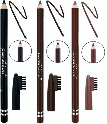 Cameleon Single apply eyebrow pencil with brush(Light brown, black,Dark brown