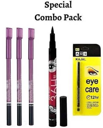 ShopCircuit Elecsera Waterproof Eyeliner Black Eye Care Kajal with Sketch Pen Eyeliner 2.5 g