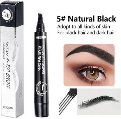 Lenon Waterproof 4-Tip Eyebrow Tint Pen – Natural Black