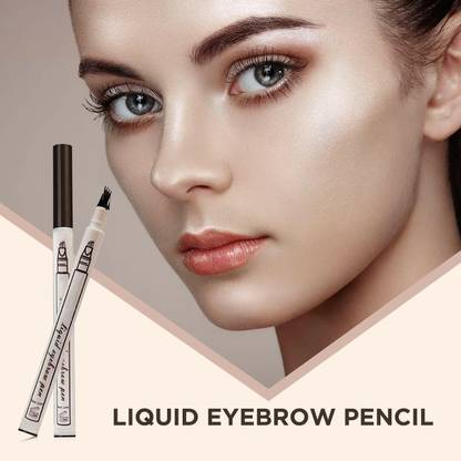 tanvi27 4 Split Eyebrow Tatoo Pen, Waterproof Eyebrow Dark Brown Tint Stick
