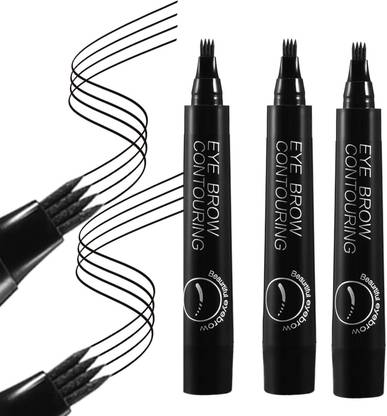 YAWI 3 pc Pencil Micro-Fork Eyebrow Pen Applicator Creates Flawless Natural Looking