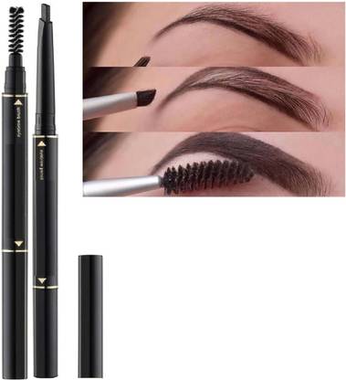 Facejewel Eyebrow Pencil 2 in 1 Dual Function Eye Brow Filling Pencil with Brush Black