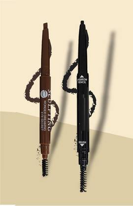 Lele K.B. Combo of Black and Brown eyeliner with built in Brush