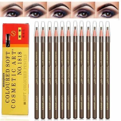 HUDAQUEEN Set of 12 Brown Eyebrow Pencil Brow Styling Expert 1818