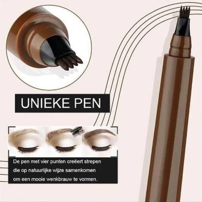 tanvi27 4 Points Eyebrow Pen Liquid Brow Pencil Dark Brown Microblading Eyebrow Pencil