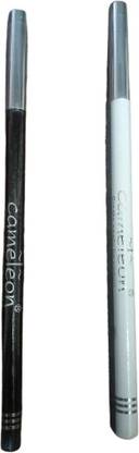 Cameleon Kajal Eyeliner Pencil Waterproof (Black, White)