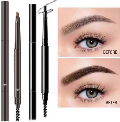 WECHARMERZ 2 In 1 Long Lasting Smudge proof Eyebrow Pencil and eyebrow Brush