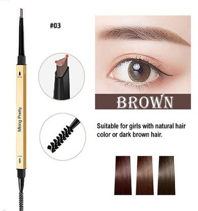Digital Shoppy M king Pretty Double Head Eyebrow Pencil Long Lasting Waterproof (Brown )No 3