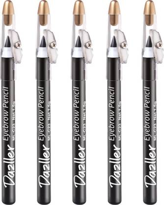 Dazller Eyebrow Pencil - (Pack of 5) Creamy Wax Formula,Long-lasting Stay up to 8 Hours