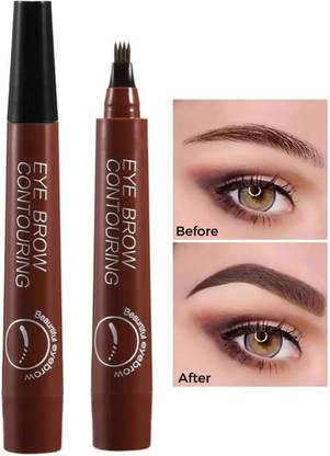 LOVE HUDA Eye brow Contouring Pen Waterproof Eyebrow Pencil 4 Micro Fork Tip Applicator