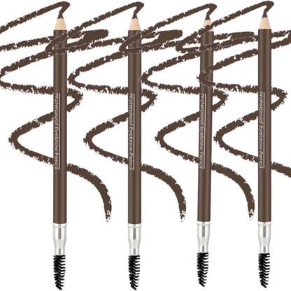 Facejewel Waterproof Eyebrow Pencil With Mascara Brush Brown Pack Of 4