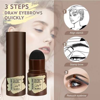 brown blush Eyebrow Stamp Shaping Kit One Step Brow Stamp Waterproof Eyebrow Stencil