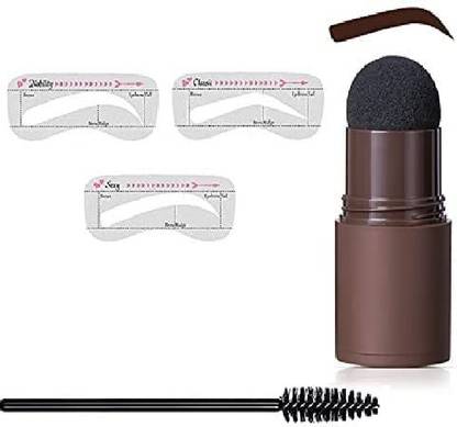 skinplus Eyebrow Kit - Eyebrow Stamp + Eyebrow Stencils + Eyebrow Brush (Brown 02) Eyebrow Stencil