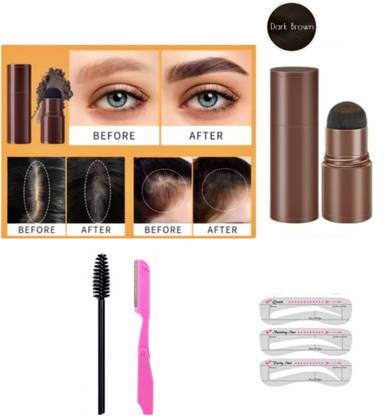 Three Elements Eyebrow enhancer Stamp Shaping Kit root touchup Hair Line Contour face razor Eyebrow Stencil