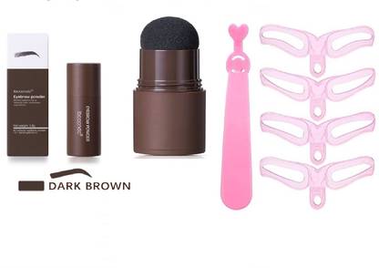 Digital Shoppy (38 gm)Waterproof Eyebrow stamp powder (D.Brown) With Eyebrow Shaping Stencils Eyebrow Stencil