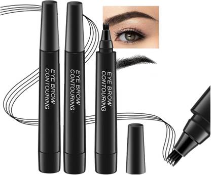 Latixmat 4 Fork Tip Eyebrow Tint Pen Dye Liquid Eyebrow Stencil Sketch Combo Eyebrow Stencil
