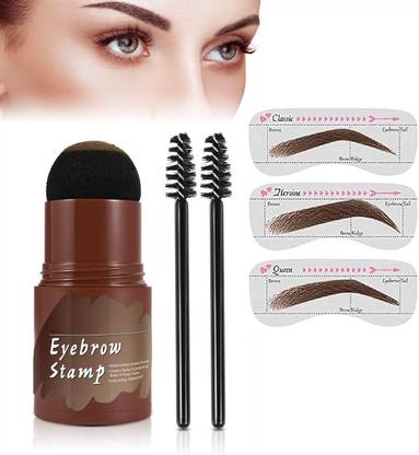 Libline 3 Eyebrow Stamp Stencils Kit and 2 Eyebrow Brushes Eyebrow Stencil