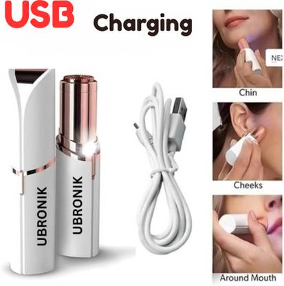 UBRONIK Flawless Facial Hair Remover – Electric Painless Lipstick Style Shaver, Women