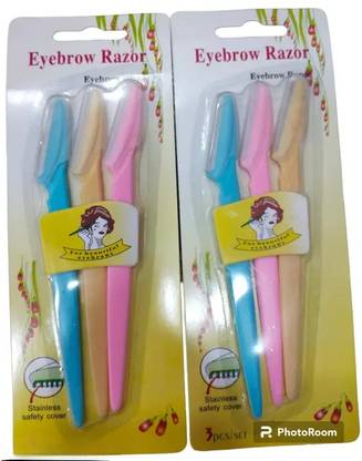 YT 6 Pcs Stylish Eyebrow Razor with Ultra Sharp Stainless Steel Blades Eyebrow Thread