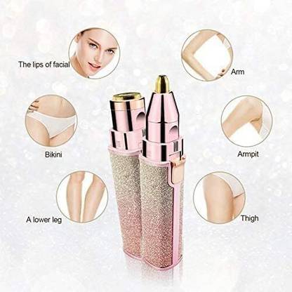 Dhija 2 in 1 Painless Hair Epilator Eyebrow, Face, Lips, Bikini, Nose Trimmer 70 min Cordless Epilator