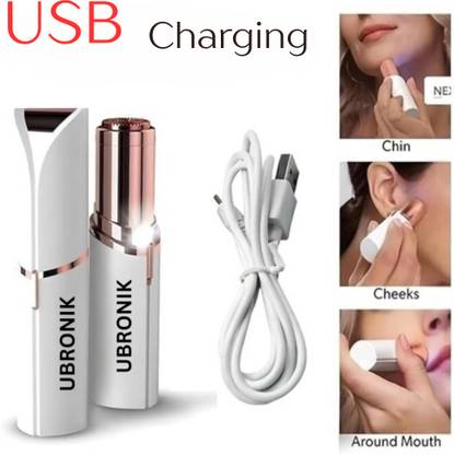 UBRONIK Painless Lipstick Shape Shaver – Flawless Electric Facial Hair Remover, Women