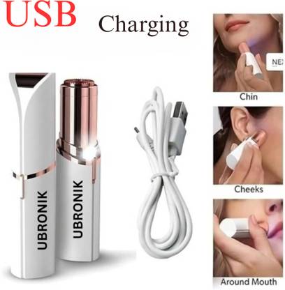 UBRONIK Lipstick Shape Electric Shaver – Painless Flawless Facial Hair Remover, Women