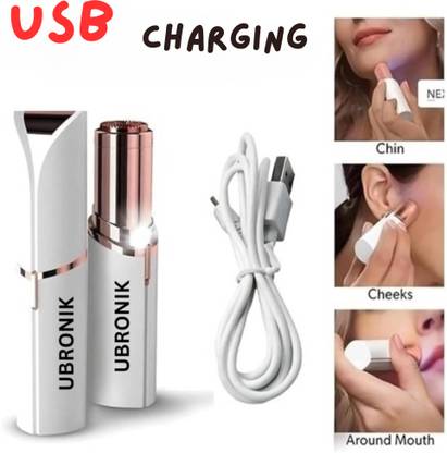 UBRONIK Flawless Electric Hair Remover – Lipstick Shape Painless Facial Shaver Eyebrow Thread