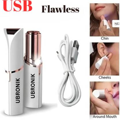 UBRONIK Lipstick Shape Painless Shaver – Electric Flawless Facial Hair Remover Eyebrow Thread