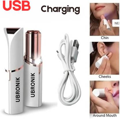 UBRONIK Electric Painless Shaver – Lipstick Style Flawless Facial Hair Remover, Women