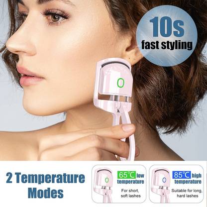 AARADHYAM Portable Lash Eyelash Curler for WomenRechargeable (Pink)