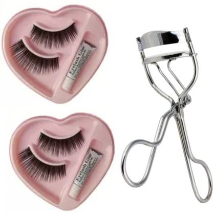 SIYDHA Eyelashes Curler And Artificial Heart Shape False Eyelashes With Glue