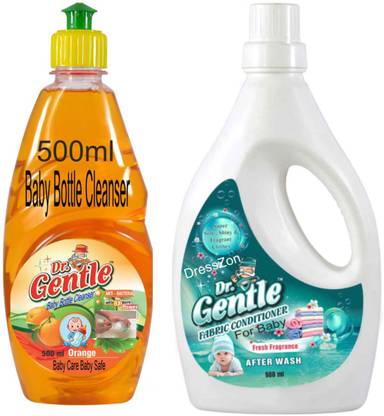 DOCTORGENTLE Eco-friendly baby fabric softener With Bottle Cleanser 500ml For Baby