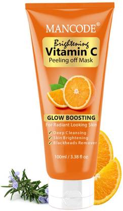 MANCODE Vitamin C Peel Off Mask for Men & Women | Deep Cleansing, Skin Brightening