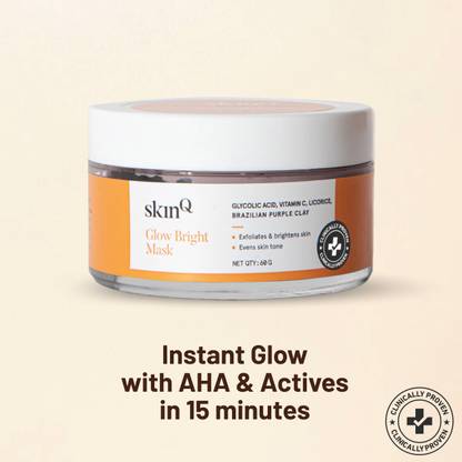 SkinQ Glow Bright Mask | Vitamin C, Niacinamide & AHA | No Pigmentation | Tan Removal