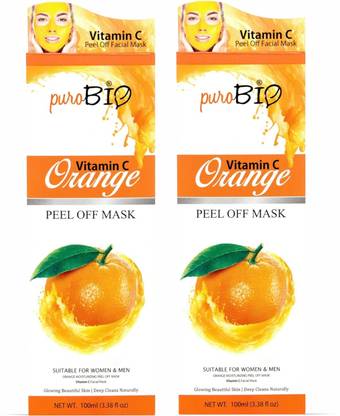 purobio Vitamin C Orange Peel Off Facial Mask Glowing Beautiful Skin | Set of 2