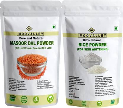 Moovalley MASOOR DAL POWDER & RICE POWDER FOR SKIN ( 100 GM EACH )