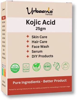 Urbaano Herbal Pure Kojic Acid Powder For DIY Skin Care Serum, Cream, Soap or Lotion