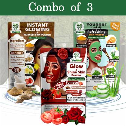 Vanvati Istant, Younger Looking & Glow Shine Powder Combo Face Skin Care Powder