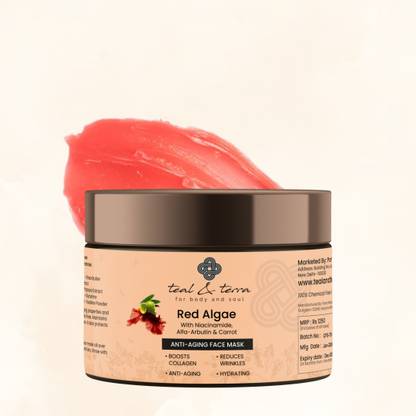 Teal & Terra Red Algae Anti-Aging Face Mask for Collagen Boost, Wrinkle & Tan Removal