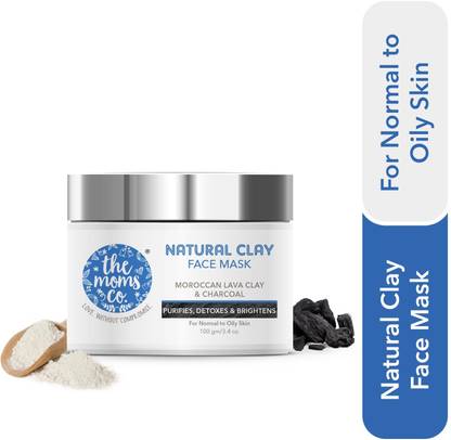 The Moms Co. Natural Clay Facemask-Natural Detox with Moroccan Clay, Charcoal & Multani Mitti