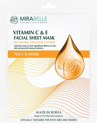 MIRABELLE COSMETICS KOREA Vitamin C & E Facial Sheet Mask