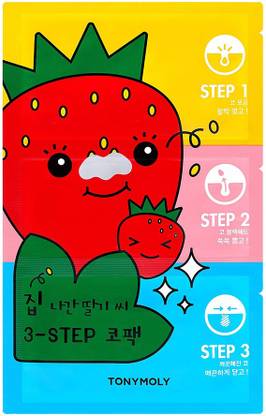 Tonymoly Runaway Strawberry Seeds 3-Step Nose Pack