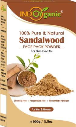 Indo Organic Sandalwood / Chandan Face Pack Powder | Face Mask and Skin Care