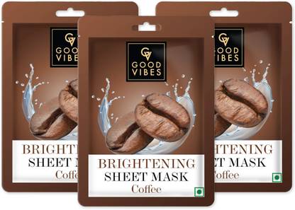 GOOD VIBES Coffee Brightening Sheet Mask (20 g) - (Pack of 3)