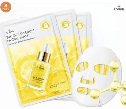 LORSHEL 24 k Gold Face Mask Sheet for Glowing and Radiant Skin