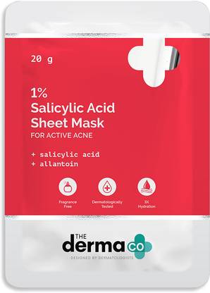The Derma Co 1% Salicylic Acid Face Serum Sheet Mask With Salicylic Acid