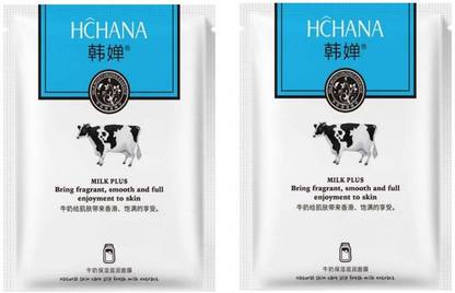 Hchana KOREAN Softening & Smoothening MILK PLUS FACE MASK PACK OF 2